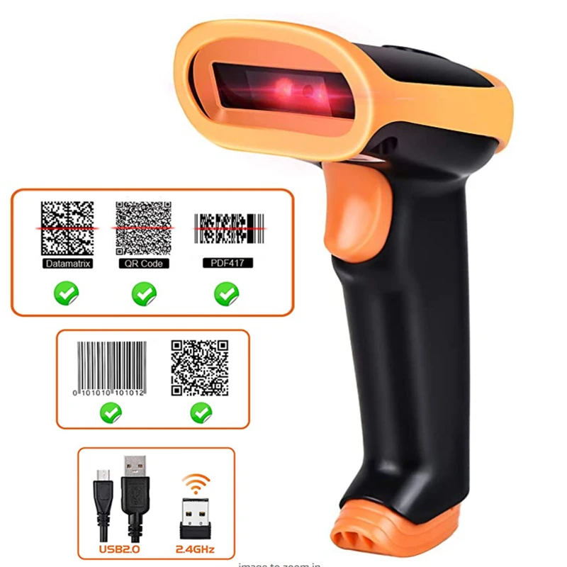Bluetooth Wireless Barcode Scanner 1D/2D QR Code Reader for Inventory POS Terminal barcode scanner