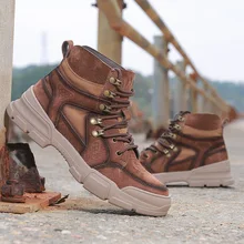 Осенние ботинки martin; мужские кроссовки из натуральной кожи; прогулочная обувь; Мужская Спортивная обувь на шнуровке в римском стиле; винтажные модные мужские ботинки