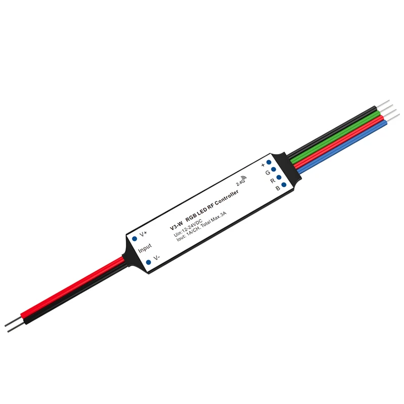 V3 W RGB светодиодный мини RF контроллер DC12V 24V 3CH * 1A Макс 75 Вт постоянное напряжение
