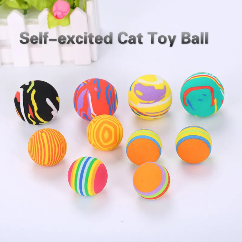 Hot Sale Self Hi Toy Ball Foam Ball Pet Toy Cat Multicolor Ball For Fetch Training Chewing And Teething Random Color Size