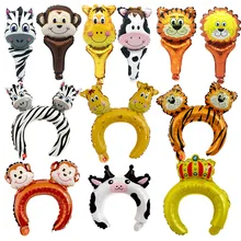 Ободок для волос, алюминиевая пленка, воздушный шар, мультяшное животное, аксессуары для волос, Клубная игрушка, алюминиевая пленка, воздушный шар, стек, код сканирования, маленький G