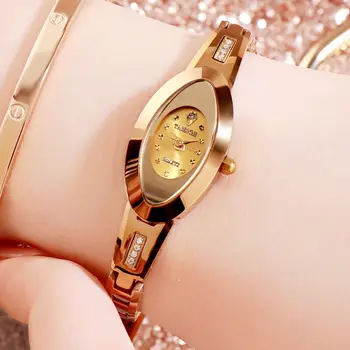 

2020 Fashion Gold Diamond Women Watches Tungsten Steel Waterproof Clock Ladies Watch Crystal Female Wristwatch relogio feminino