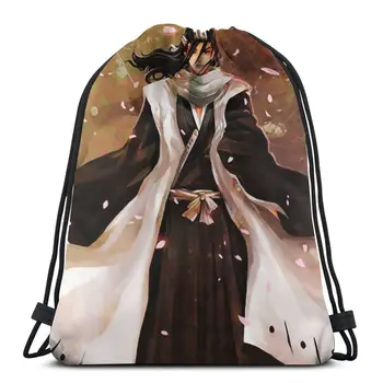 

New Hot Bleach Kuchiki Byakuya Fashion Cartoon Student School High Quality Backpack Boys Woman Girls Drawstring bag
