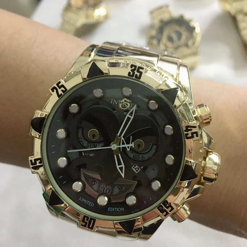 New steel rope clown steel belt men's quartz watch gold fashion casual European and American jewelry couple gifts