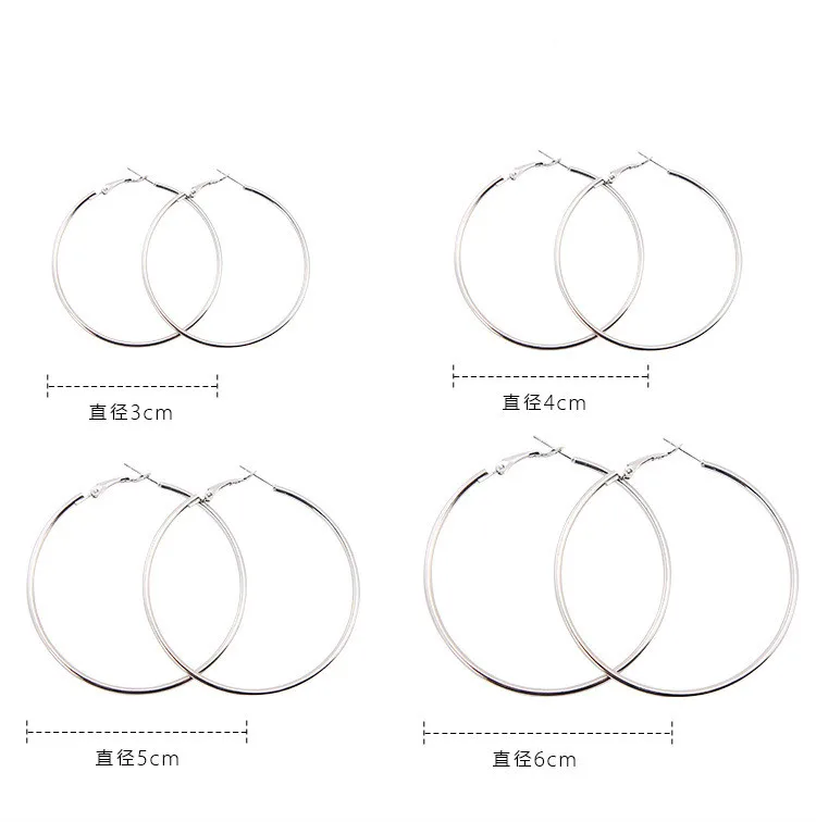 Xxzhj модные новые большие креольские серьги большой круг гладкие серьги-кольца знаменитый бренд серьги с застежкой дамы