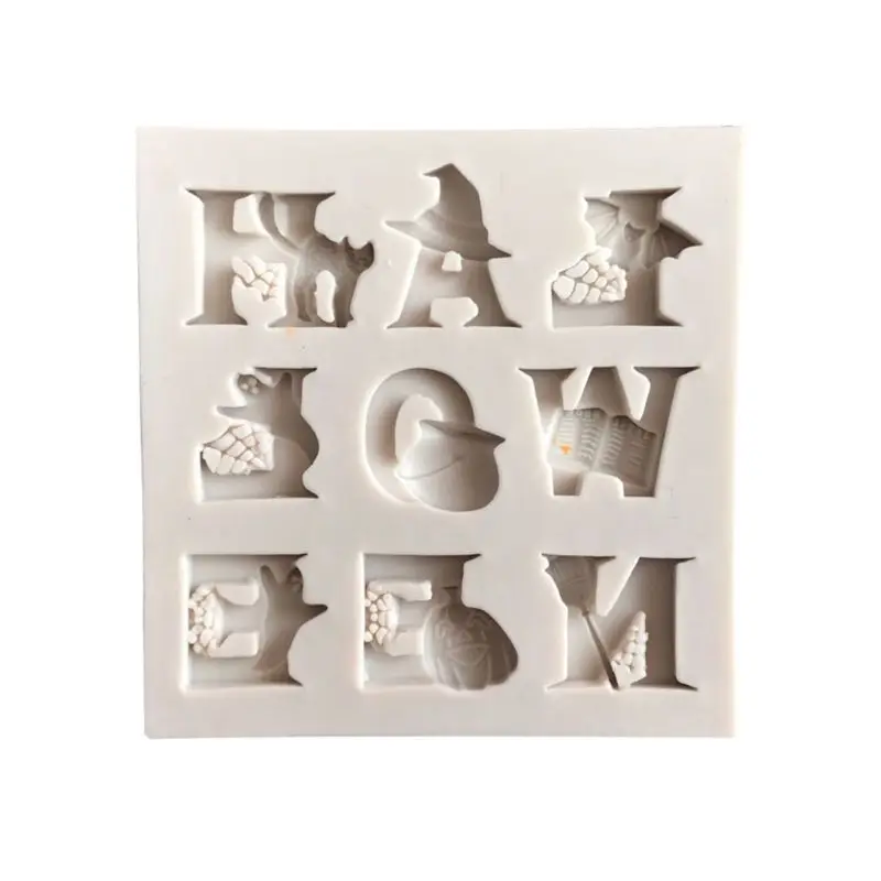 

Halloween Letter Silicone Mold DIY Chocolate Cake Candy Cookies Fondant Mould Kitchen Baking Tool
