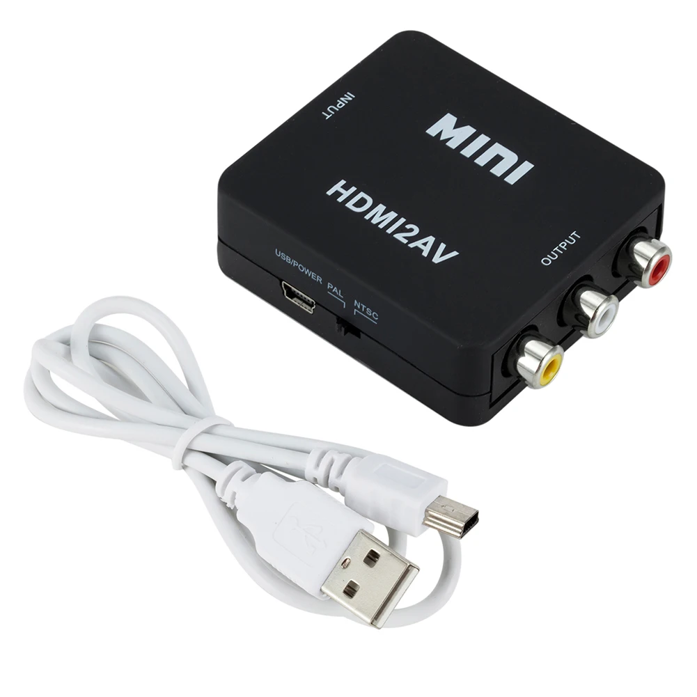 Адаптер HDMI в AV/RCA CVBS HD 1080P видео L/R аудио RCA преобразователь HDMI2AV поддержка NTSC PAL для