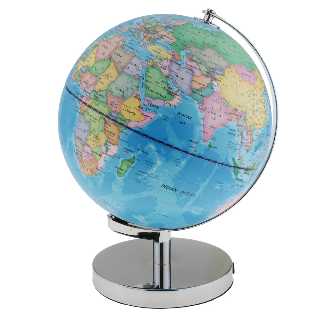  12inch Rotating Globe with World Map LED Light Educational Home Office Desk Decoration Learning Pro