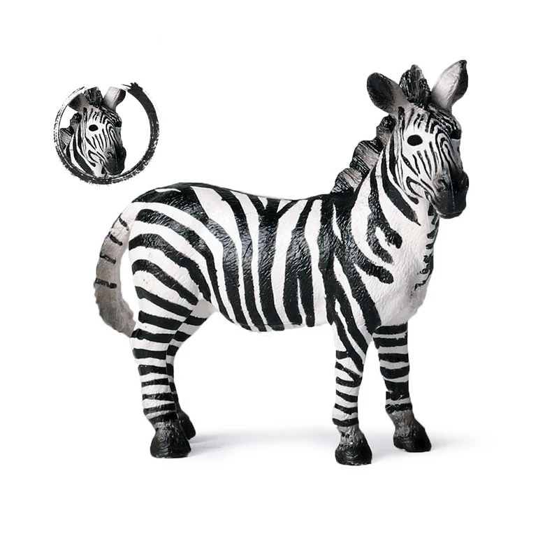 Simulation Wild Animal Zebra Statuette Model Solid Zebra Suit Decoration Toy