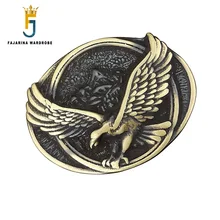 FAJARINA Men's Design 3D Eagle Pattern Unique Slide Styles Buckles Cow Brass Belt Buckle Only for 3.6-3.8cm Wide Belts BCK067