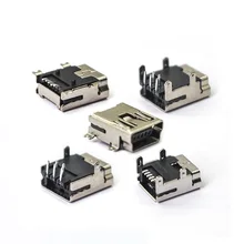 

usb 10 Type Flat Edge SMT DIP Mini USB female 5Pin Connectors Port Jack Tail Sockect Plug Terminals For Samsung Huawei mobile