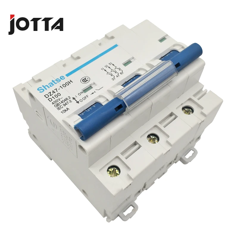 DZ47-100H 3P 100A AC 400V выключатель MCB D Кривая