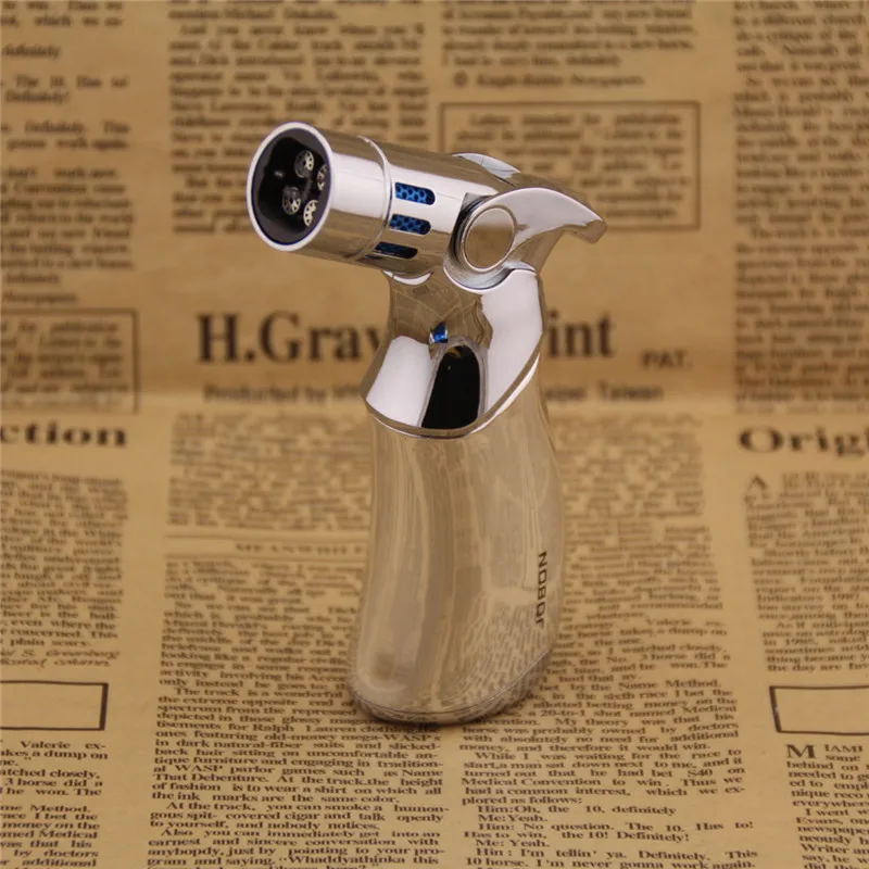 

Four Straight Into Blue Flame Windproof Zinc Alloy Metal Cigar Cigarette Cake Portable Inflatable Lighter Gadgets for Men