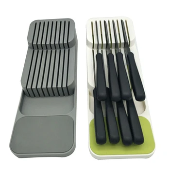 

Knives Fork Spoons Storage Rack Plastic Knife Block Holder Drawer Cutlery Storage Box Knife Stand Cabinet Tray Kitchen Organizer
