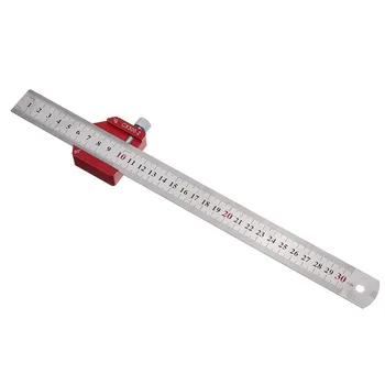 

1pc Adjustable 45/90 Degree Metric and Inch Line Scribe Ruler Positioning Measuring Ruler 300mm Marking Ruler Woodworking Tool