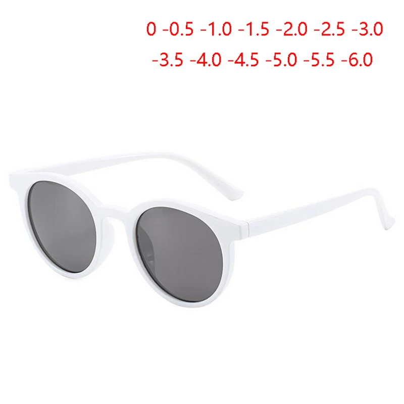 

Retro Anti-UV Round Finished Myopia Sunglasses Women Men Brand Designer PC Short-sighted Eye Glasses For Female 0 -0.5 -1.0 To -6.0