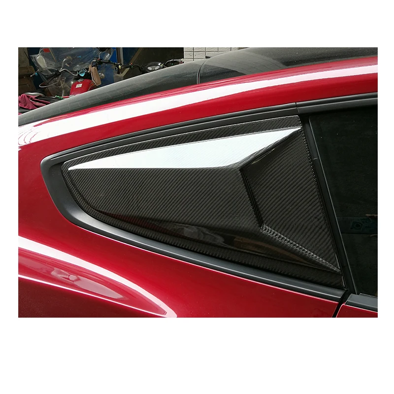 Автомобильный боковой дефлектор из углеродного волокна, вентиляционное окно, жалюзи, накладка, наклейка, подходит для Ford Mustang, Оконные Планки, вентиляционное отверстие - Цвет: C style