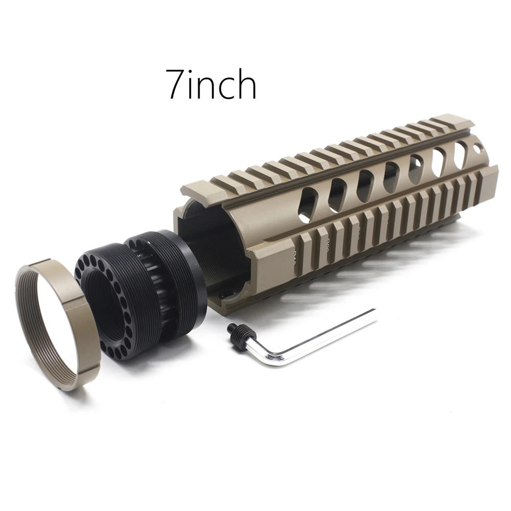M4/ M16 страйкбола Handguard 7 дюймов CNC Picatinny Quad Rails 20 мм 4 Rail Mount System TAN | Спорт и развлечения