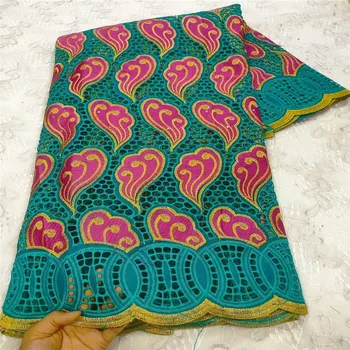 

5 Y Swiss lace fabric heavy beaded embroidery African lace fabrics 100% cotton fabric Swiss voile lace in Switzerland 3L092302