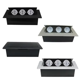 

Multimedia Outlet Connection Box Desktop Pop-up 3 Power EU Plug Socket for Home