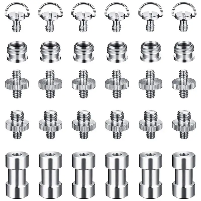 

Camera Screw, Tripod Screw Adapter Converter Ring Screw for Camera/Monopod/Ballhead/Light Stand/Shoulder Rig (30 Pieces, 5 Sizes