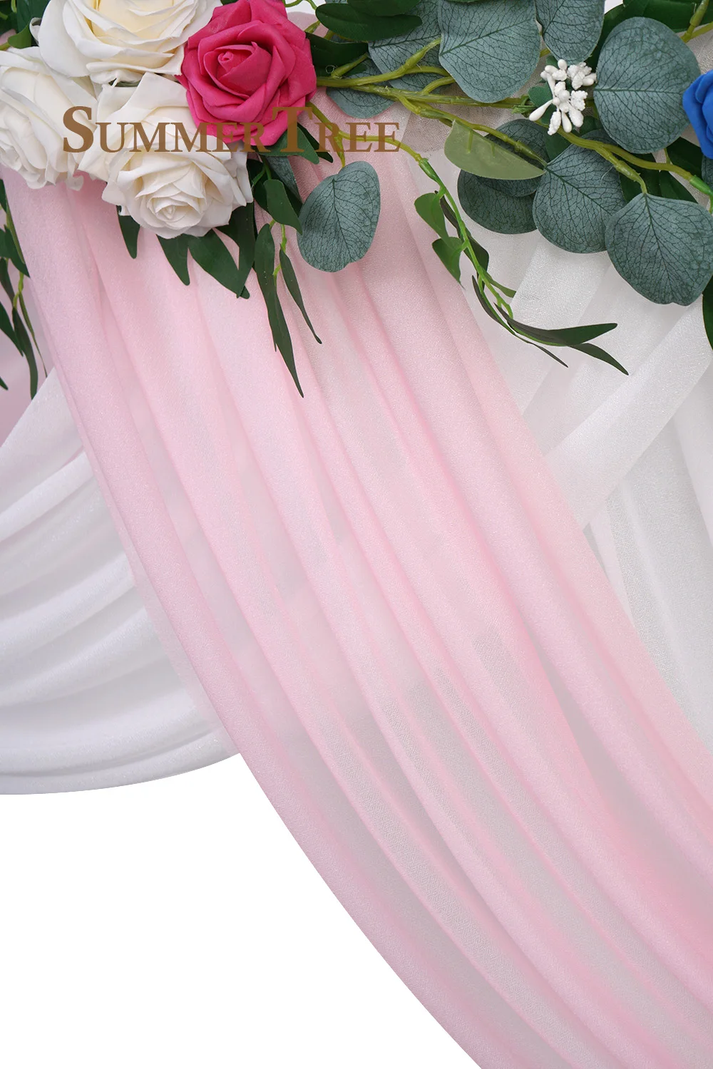 Wedding Arch Drape Fabric Sheer Chiffon Tulle Curtain Backdrop Living Home Drapery Ceremony Reception Swag Decoration 6 Meters sheer curtains,decor curtains
