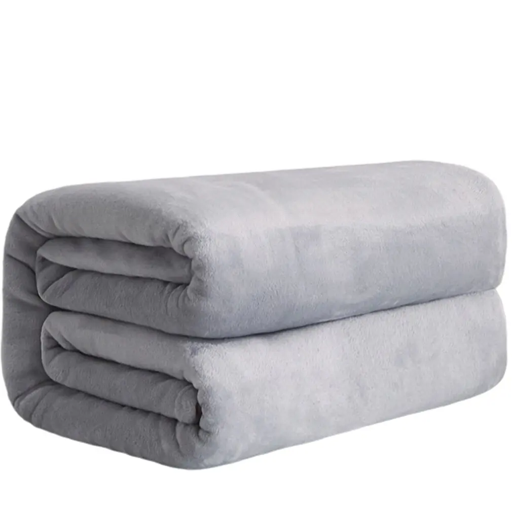 Soft Warm Coral Fleece Flannel Blankets For Beds Faux Fur Mink Throw Solid Color Sofa Cover