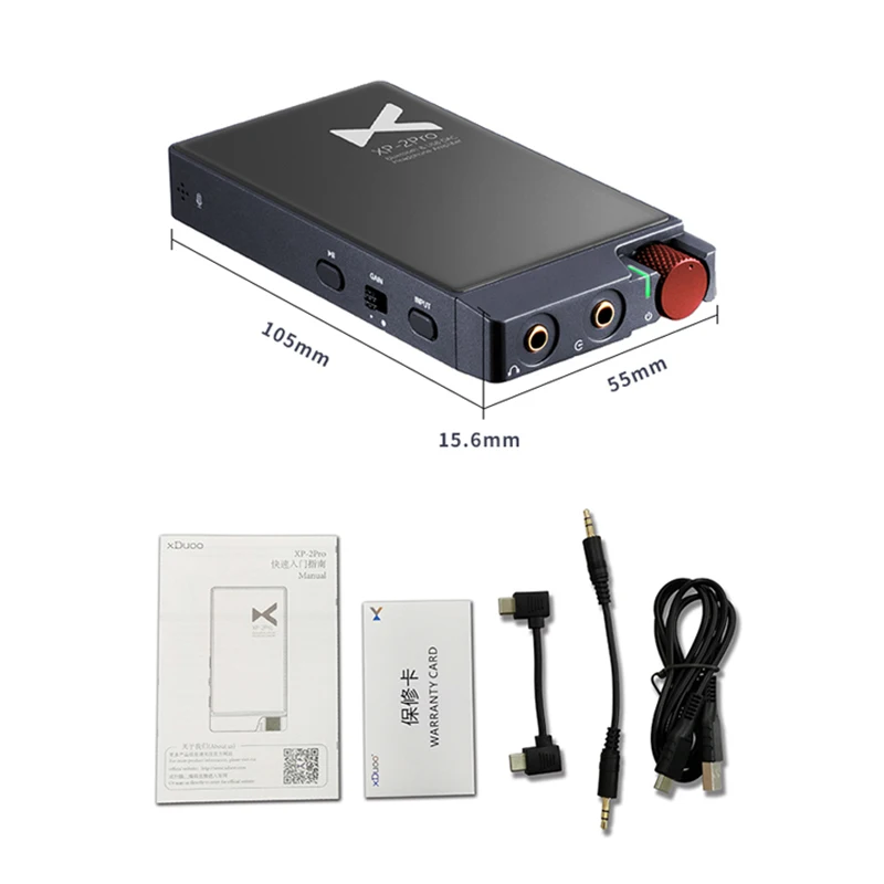 xDuoo XP 2 Pro Portable Bluetooth HiFi decoder AK4452 LADC headphone amplifier DSD NFC USB DAC