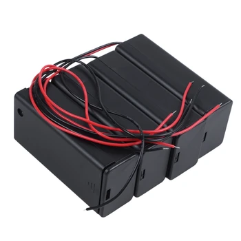 

4Pcs On/Off Switch 1 x 9V Battery Case Holder Leads Black w Cap