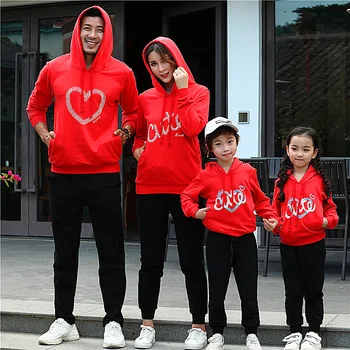 

Christmas family hoodies family matching clothes cotton letters active hoodies father son mother daughter matching clothes