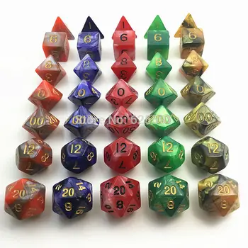

New 7pcs/set RPG Mix color Digital Dice Set Dungeon and dragon d&d d4 d6 d8 d10 d% d12 d20 for Board Game