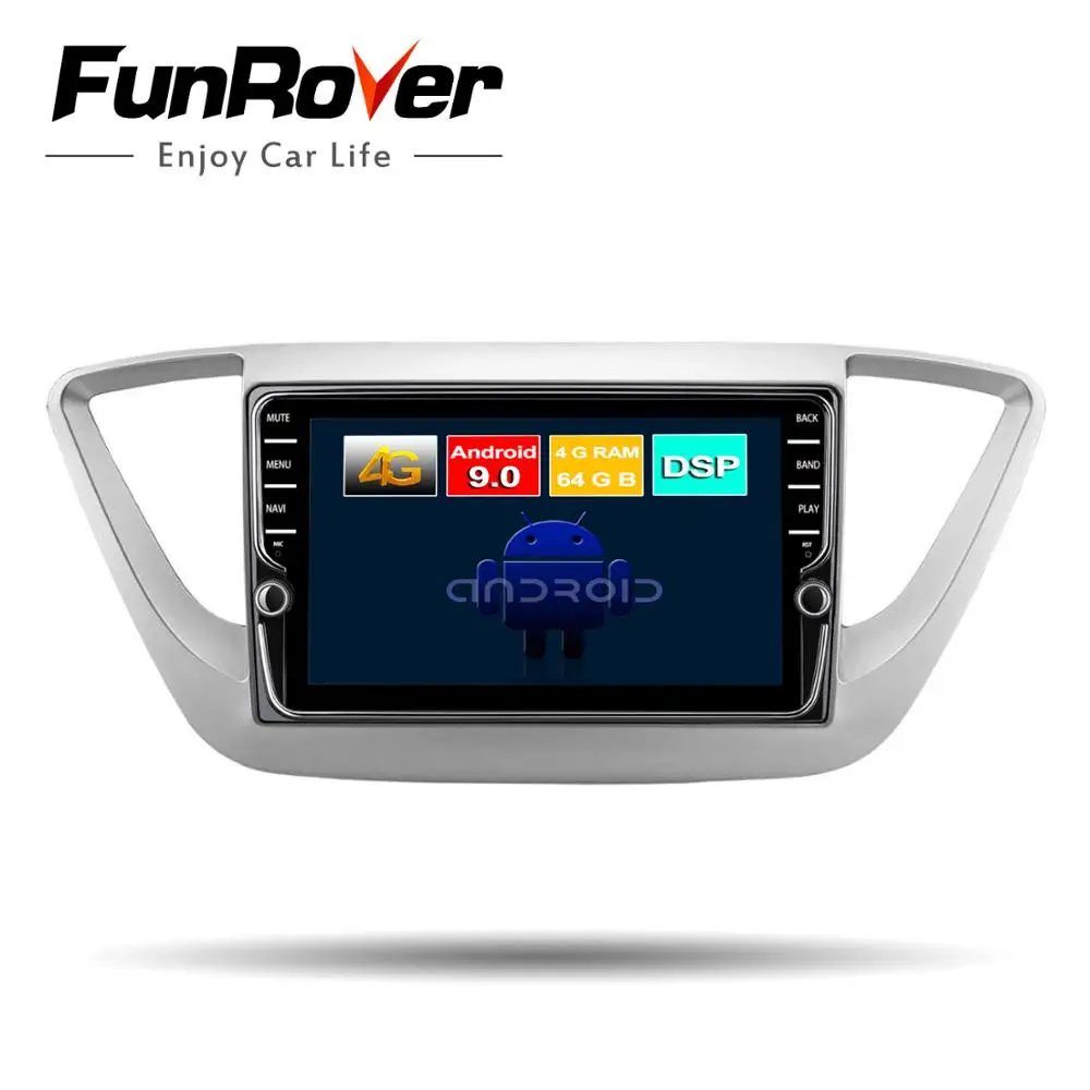 

Funrover Car Radio Multimedia Video Player Navigation GPS Android 9.0For new Hyundai Verna 2012 2013 2017 2018 verna 2Din dsp bt