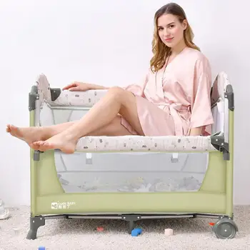 

Baby Bed Stitching Big Bed Movable Bb Multifunctional Portable Folding Baby Shaking Bed