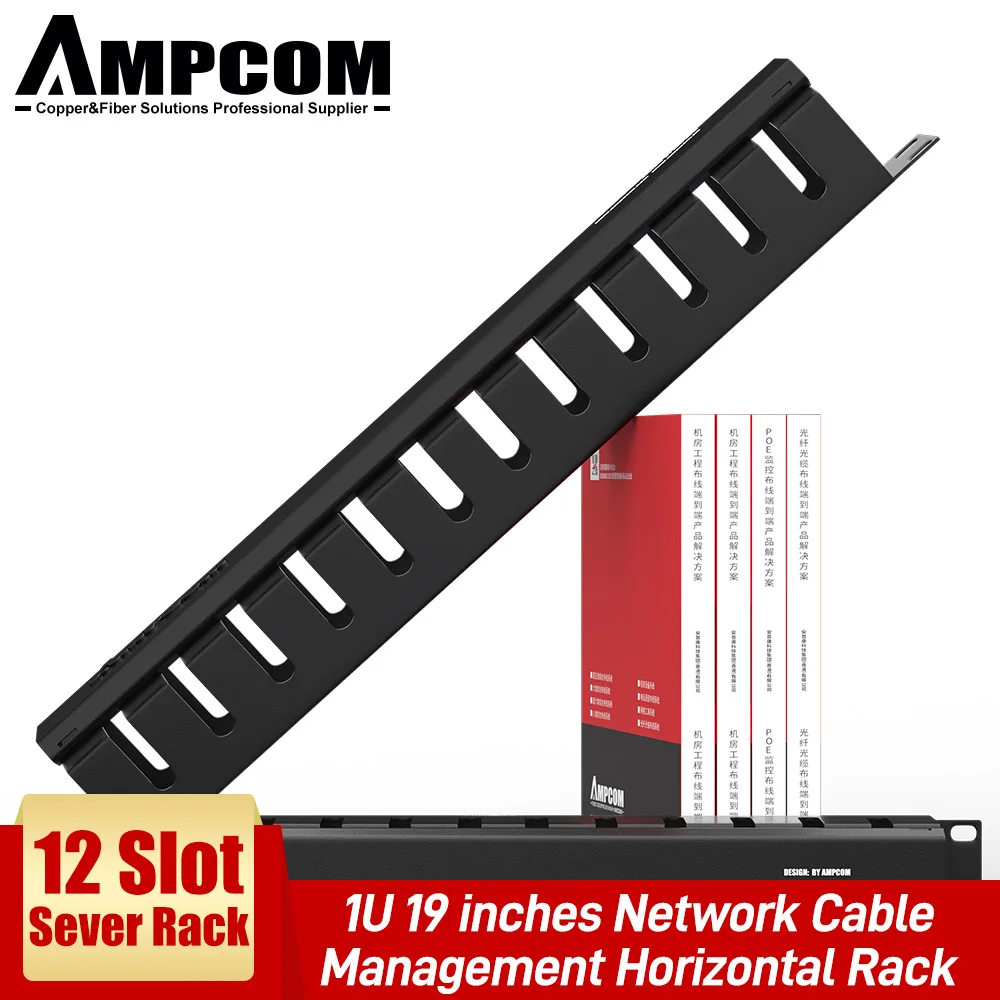 Pack 0f 20 Rack Mount Horizontal Cable Management with mounting Screws 12 Large Slot Cable Manager Finger Duct iFJF All Metal 1U 19 Inch Server Rack Wire Management System 
