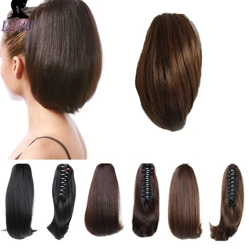 

LUPU 6" Short Ponytail Straight Hair Extensions Synthetic Claw Clip Little Ponytails Women's Hairpieces Heat Resistant