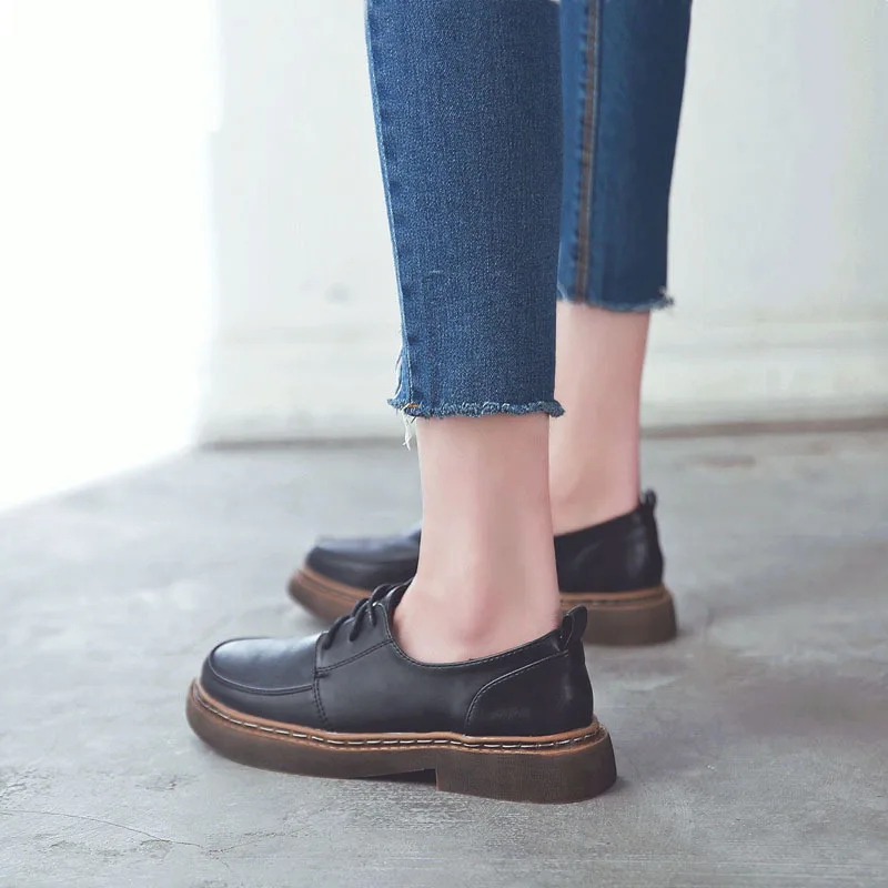 

Small Leather Shoes Women's England 2020 Spring New Style Korean-style Versatile College Style Retro Online Celebrity CHIC Flat