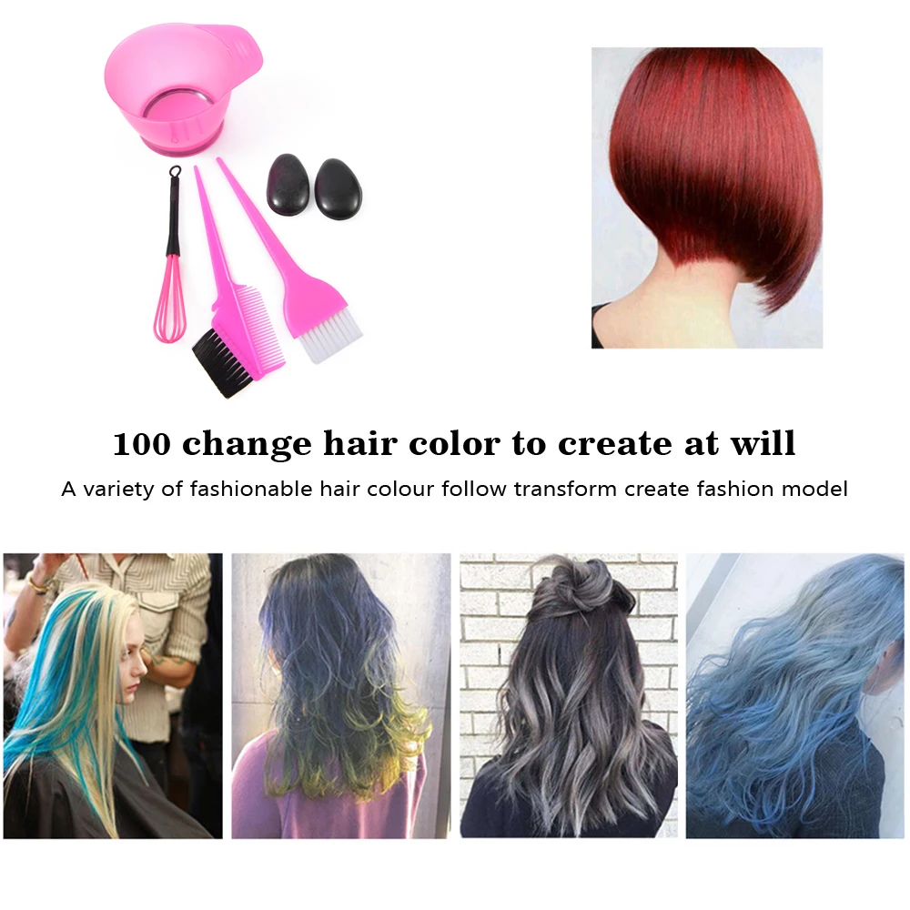 5PCS Hair Dye Color Brush Bowl Set with Ear Caps Dye Mixer Hair Tint Dying Coloring Applicator Hairdressing Styling Accessorie