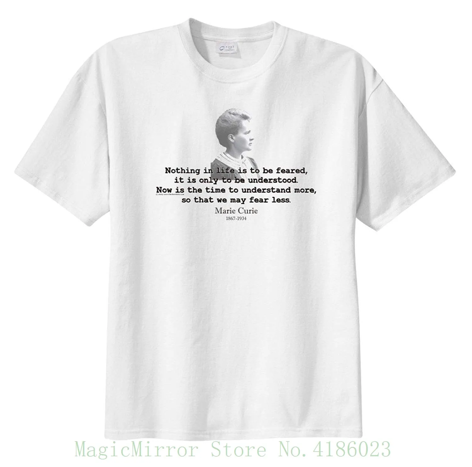 Marie Curie Quote-ничего в жизни не стоит бояться-Thinkershirts &amp trade Мужская футболка с