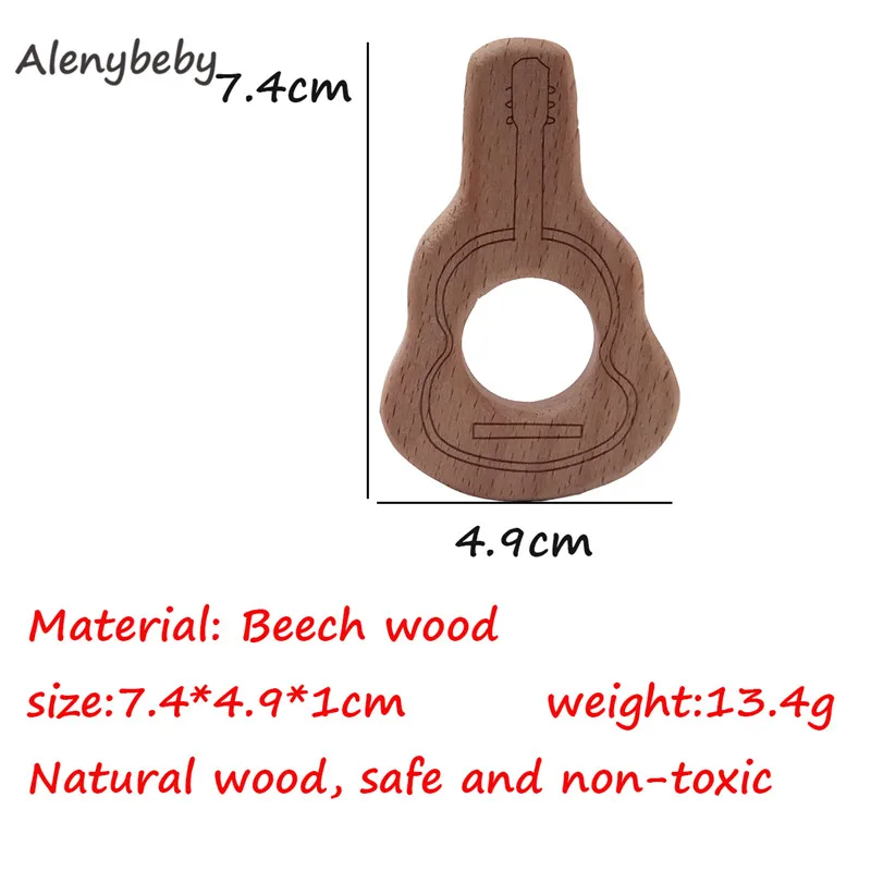 violin-50pcs 50pcs DIY Baby Teether Toys Organic Natural Beech Wooden Hand Cut Toy Baby Wooden Teether Gift Wooden Personalized Pendent - Цвет: violin-50pcs