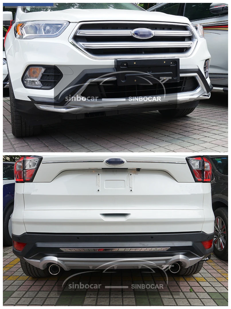 Автомобиль ABS пластик Передний+ задний протектор Подоконник Накладка багажник защита для Ford Escape KUGA Бампер протектор