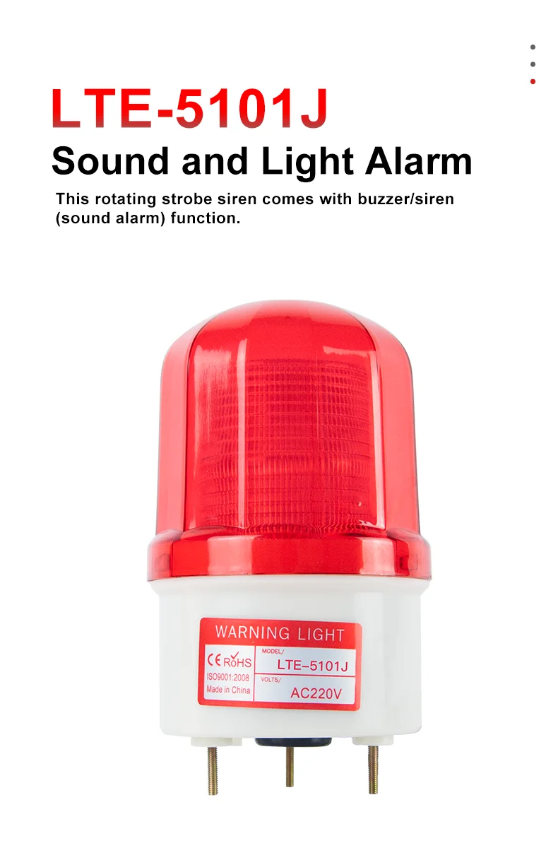 Ersatzindustriesignal Notfallalarm Warnleuchte Rote LED Blitzleuchte AC 220V LTE