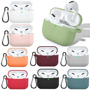 

Silicone Case For Apple Airpods Pro Wireless Bluetooth Earphone Anti-lost Case Candy Color Box For AirPods Pro Air Pods 3 Cover