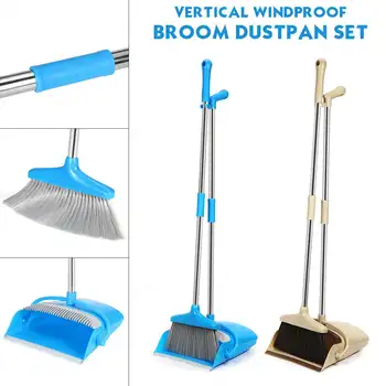 

Rotatable Broom And Dustpan Foldable Set Long Handle Dustpan Extendable Sweep Set Dust Pan And Broom Combo