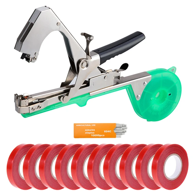 A1 Tying Machine Plant Garden Plant Tapetool Tapener +10 Rolls Tape Set for Vegetable Grape Tomato Cucumber Flower Set 3