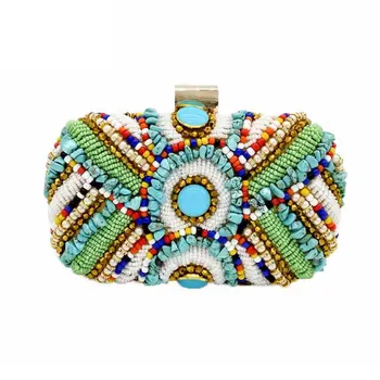 

Vintage Women Beaded Bag Handbag Evening Party Bridal Bohemian Clutch Purse Prom Wedding Wallet L9BE