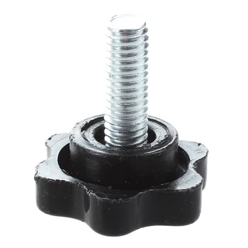 

5 Pcs M6 x 15mm Male Thread 25mm Hex Shaped Head Clamping Knob Black