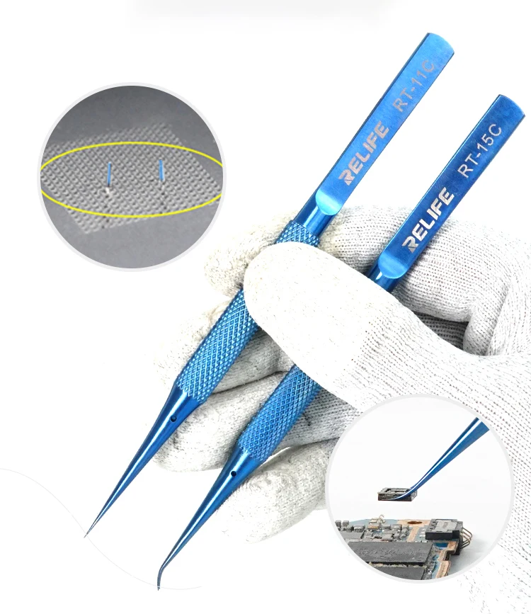 RELIFE RT-15C TITANIUM TWEEZERS ESPECIALLY FOR MICRO JUMPER