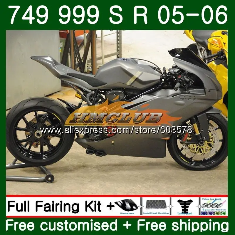Корпус для поездок на мотоцикле DUCATI 749-999 749S 999 S 2003 2004 2005 2006 комплект 48CL. 99 Глянцевая серый 749 999 S R 749R 999R 999 749 03 04 05 06 обтекатель