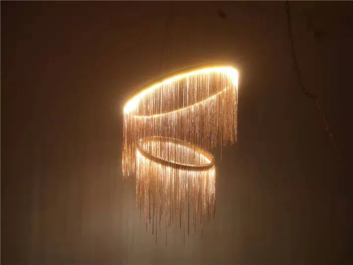 Светодиодный светильник-цепочка в стиле постмодерн для гостиной, столовой, скандинавском стиле, креативная цепочка с кисточками, светодиодный подвесной светильник