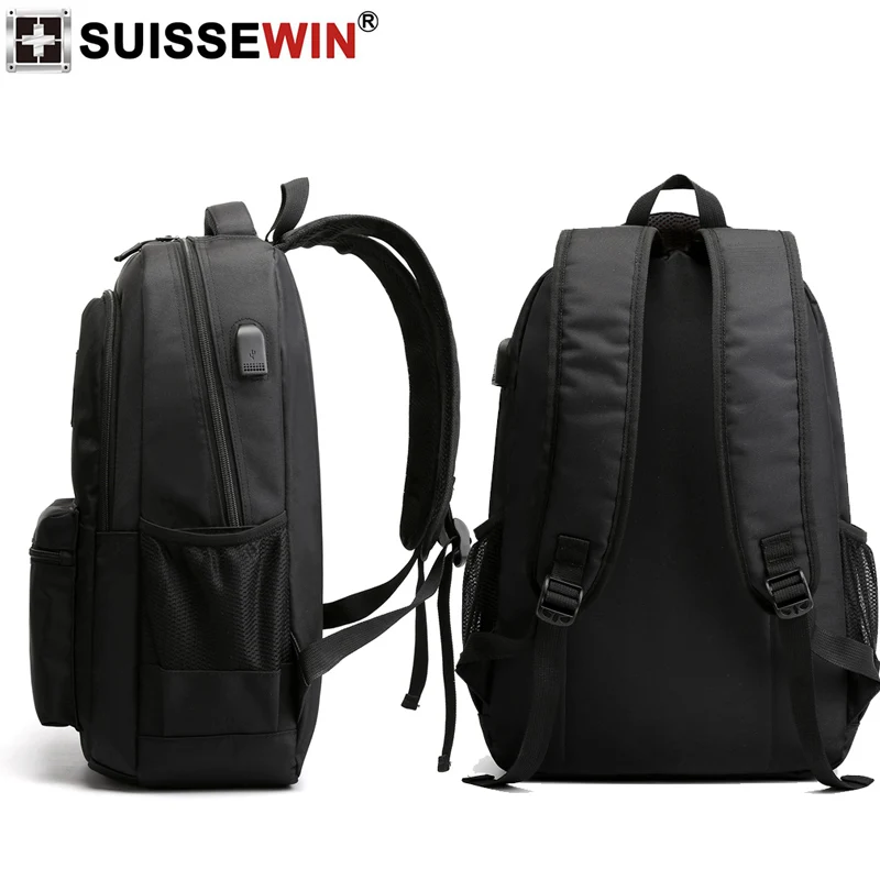 Черный рюкзак для ноутбука с защитой от кражи в Корейском Стиле Большая водонепроницаемая сумка для женщин и мужчин